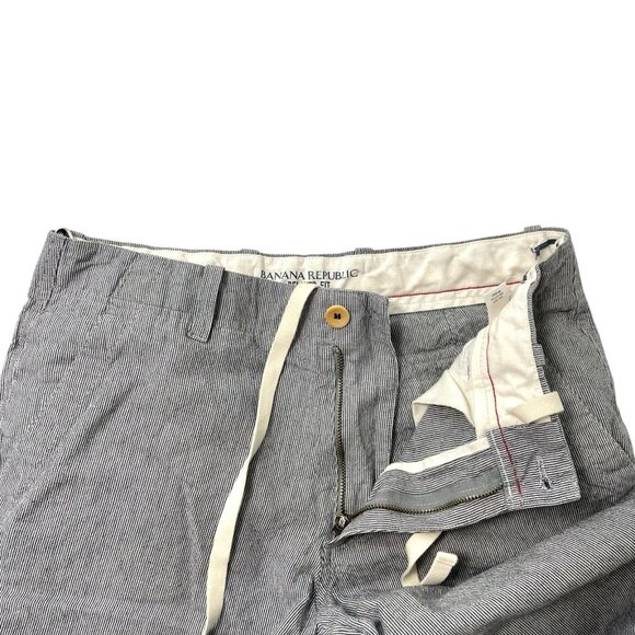Banana Republic Linen Blend Stripe Relaxed Fit Straight Leg Pants size 30x30 - Picture 3 of 7